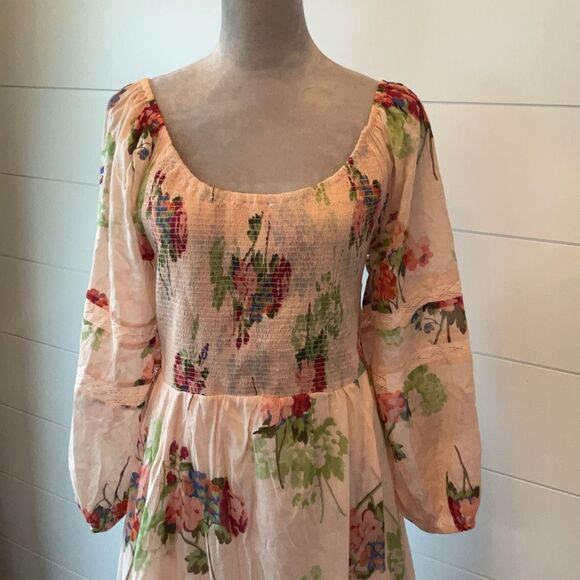 fp Free People ~ Morning Glory Maxi Dress in Tea Combo Size Large - Picture 3 of 14